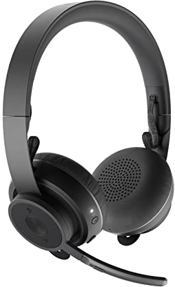 Logitech Zone Wireless Plus Headset On-Ear Bluetooth kabellos aktive Rauschunterdrückung Geräuschisolierung Graphite Zertifiziert für Microsoft Teams