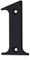 XFORT Matt Black Front Door Number 1, House Number Suitable for All Door Types including Wooden, uPVC, and Composite.