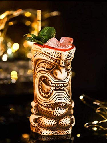 Tiki - Tazas de cerámica hawaiana para cóctel (350 ml), vasos de cerámica para fiestas hawaianas, vasos de cóctel exóticos, vasos de cóctel exóticos, Tiki Bar, artículos profesionales para fiestas