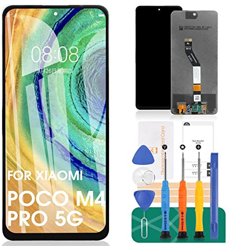 para Xiaomi Poco M4 Pro 5G Pantalla LCD para Redmi Note 11T 5G Pantalla LCD para Redmi Note 11S 5G Pantalla táctil para Xiaomi Redmi Note 11 China 5G Digitalizador Asamblea Reparación Kits(Black)