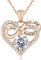 Jewlpire Infinity Heart Necklace for Women Girls with 925 Sterling Silver Chain, CZ Diamond Rose Gold Necklaces for Women, Christmas, Valentines, Birthday, Gift for Women Wife-Diamond