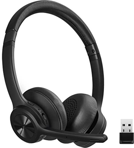 EKVANBEL Bluetooth Headset V5.2 with Adapter, Wireless Headphones with Noise Cancelling Microphone, On Ear Wireless Headset for Cell Phones Laptop Computer