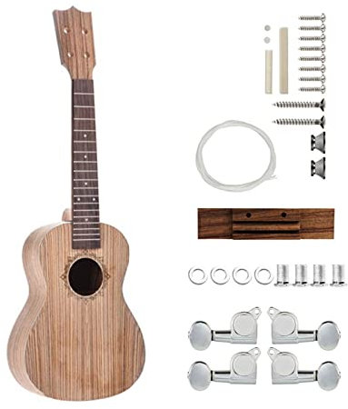 23 '' 26 '' Ukulele DIY Gitarre DIY Zebra Holzkörper Palisander Griffbrett Pegs String Bridge Nut Kit Gitarrenbausatz DIY (Color : 26inches)