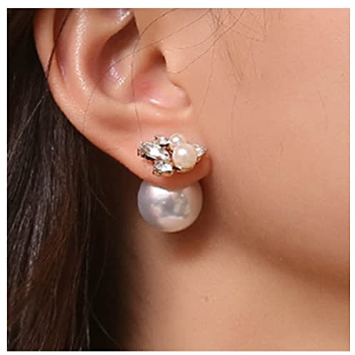 Dervivea Boho Perle Ohr Jacke Ohrringe Funkelnden Strass Ohrstecker Ohrringe Kristall Perle Vorne Zurück Ohrringe Braut Hochzeit Perle Ohrringe Schmuck Für Frauen Und Mädchen