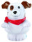 Pezzo di ricambio per Fisher-Price Little People Discovering Vehicles at The Garage Playset – N9997 ~ figura di cane di ricambio ~ bianco con macchie marroni con bandana rossa