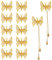 12 Stück Schmetterlings Quaste Haarspangen Schmetterling Haarnadeln Gold 3D Bewegliche Haarnadeln mit Abnehmbarer Goldene Schmetterlings-Haarspangen für Damen Mädchen (Gold, 12 Stück)