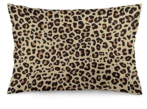 NIBABAEU Kissenbezug, Leopardenmuster, dekorativer Kissenbezug, 50 x 75 cm, weiches Polyester, quadratisch, 1 Stück