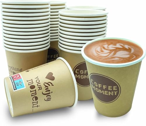vienberg 100 Stück PREMIUM einweg Kaffeebecher aus Hartpapier, | 300ml 12oz 0.3L | Robust, Pappbecher, Kaffee to go Becher, Kaffee Einwegbecher
