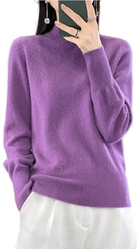 Ailaile 100% lana merino maglione donna collo alto manica lunga caldo lavorato a maglia pullover autunno inverno base top