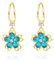 FDEETY Exquisite Ohrringe Gold mit Swarovski Kristallen Elegante Blumen-Design Creolen für Damen Perfekt für Festivals und besondere Anlässe(Blau)