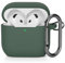 AOTUAO Kompatibel mit AirPods 4 Hülle Case, Weiches Silikon Stoßfeste Schutzhülle für AirPods 4. Generation (2024) (USB-C) Case Cover mit Karabiner, Front-LED Sichtbar, Pine Green