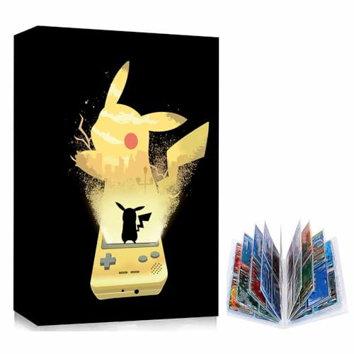 Sammelalbum für Pokemon, 4 Pocket Sammelkarten Album Karten Hefte, 30 Seiten für 240 Karten