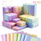 Geburtstag Geschenkpapier Set, 8 Blätter Regenbogen Farbverlauf Geschenkpapier mit 2 Rollen Satinband für Frauen Mädchen,50 x 70CM Recycelbar Geschenkpapier für Geburtstag, Party, Hochzeit