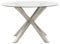 Beliani Gartentisch Glas transparent Edelstahl Silber rund ⌀120cm X-Beine modern Maletto