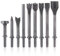 SPEEDWOX 9Pcs Pneumatic Chisel Set Air Hammer Punch Chipping Bits Tool Pneumatic Chisel Tool Round Style Shank Hammer Drill Tool for Tile Masonry Concrete Brick Stone Work