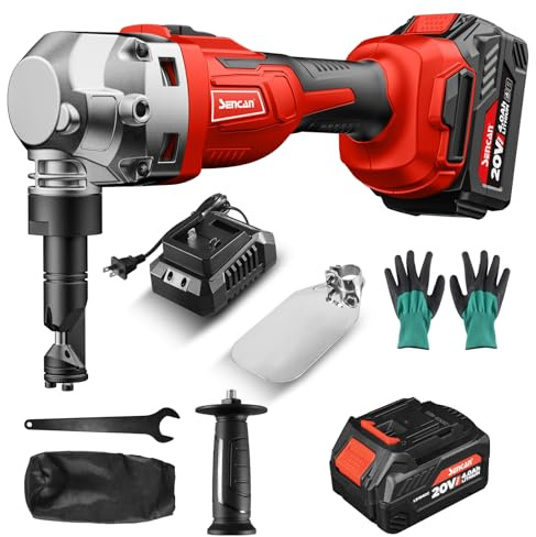 SENCAN Cordless Metal Nibbler 16 Gauge Sheet Cutter for Cutting Aluminium, Stainless Steel, Plastic (With 2 4.0AH Battery, 1 additional cutter accessories)