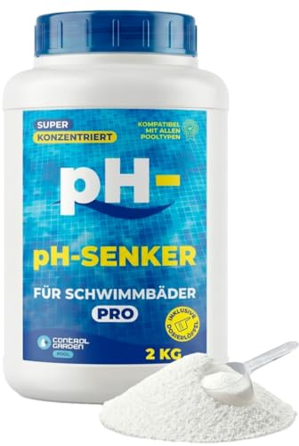 CONTROL GARDEN Bajador PH Piscinas Granulado 2 KG | Reductor pH- Piscina Interior y Exterior | Minorador Sólido - Súper Concentrado | Pool Regulador de Poliester, Liner y Electrólisis Salina
