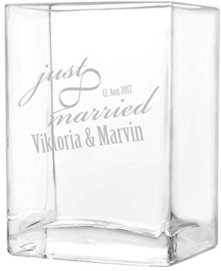 polar-effekt kleine Blumenvase Vase Personalisiert mit Gravur - Geschenkidee zur Hochzeit oder Muttertag - Motiv just Married mit Unendlichkeitszeichen