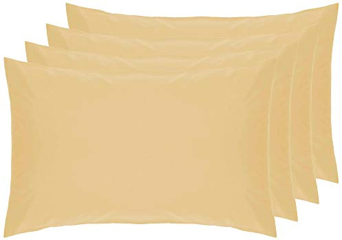 Belledorm 4 PACK Yellow Pillowcases, 7 Year Guarantee, 200 Thread Count | Percale (Housewife, Honeydew)