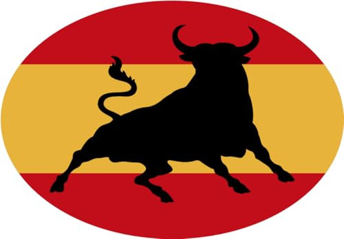 Artimagen Adesivo Bandiera Ovale Spagna Toro 80x60 mm.