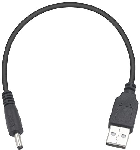 Duttek DC 3.5x1.35 mm 5V DC Power Charging Cord, Electronics Barrel Jack plugs USB 2.0 A Male to DC 3.5mm x 1.35mm Barrel Adapter Converter Cable, Black (10 inch/25cm)