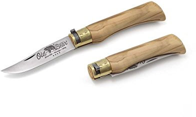 OLD BEAR Coltello Antonini Knives MOD Manico in OLIVO Misura 21 cm Prodotto Artigianale Ogni Pezzo Un Pezzo Unico Certificato di Garanzia