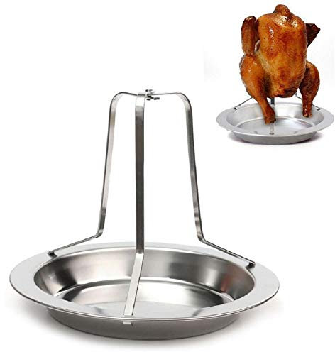FULLANT Hühnerhalter, Edelstahl Hähnchenbräter Hähnchengrill Hähnchen Ständer Bräter mit Antihaftbeschichtung, zerlegbarer Geflügelbräter für Backofen oder Grill