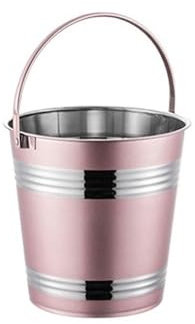 Lizhuzhuzs28 Eiseimer Eiskübel aus Edelstahl 304, for Bar, Restaurant, Eiskörner, Pommes Frites, gebratenes Hähnchen, Snacks, Trageeimer, Champagner-Rotwein-Eimer Eiskübel Sektkühler(Pink,Klein)