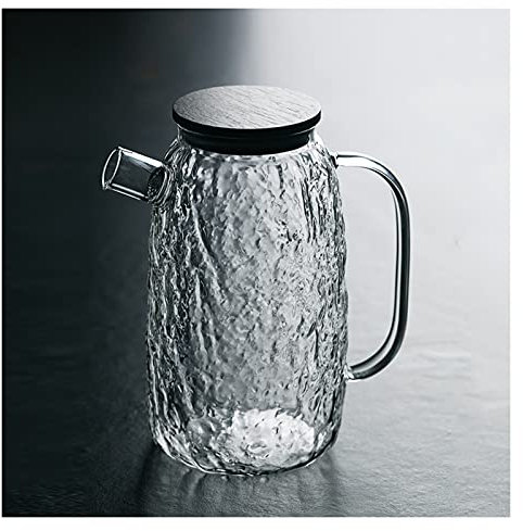 Caraffa per Acqua refrigerante Brocca di vetro retrò con coperchio Caraffa resistente alla temperatura ad alta temperatura con filtro in acciaio inox grande capacità di succo di teiera Caraffa Acqua