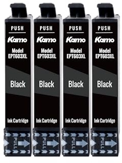 kamo EPT603XL (4er-Pack) Multipack Druckerpatronen - für Expression Home XP-2100 XP-2105 XP-3100 XP-3105 XP-4100 XP-4105, Workforce WF-2810 WF-2830 WF-2835 WF-2850 WF-2870