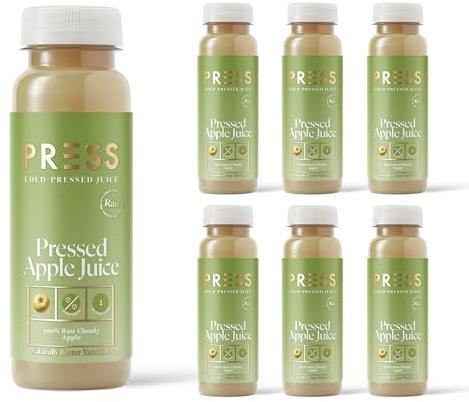 PRESS Healthfoods, Pure Apple Juice 6 x 250ml, Cold Pressed Juice & Vegan Friendly