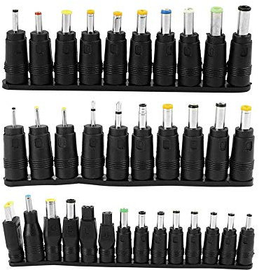 N//B 34 Pièces Jack Embouts Chargeur Universel Adaptateur d'alimentation, Kit de Prise DC d'Entrée pour Ordinateur Portable Universel