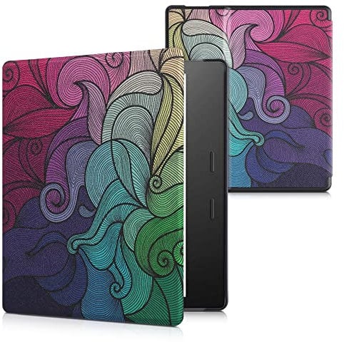 kwmobile Klapphülle kompatibel mit Amazon Kindle Oasis 10. Generation Hülle - eReader Case - Farbrausch Pink Blau Grün