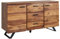 Massivholz Design Sideboard FineBuy 145cm Sheesham Kommode mit 2 Türen & 3 Schubladen Baumkante