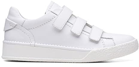 Clarks Craft Cup Strap Leather Shoes in White Standard Fit Size 6½