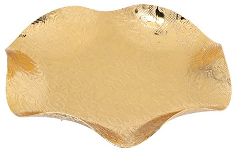 Frutero Dorado, 19,8x18cm Acero Inoxidable Galvanoplastia Manual Cuenco de Fruta Dorado, para Frutas, Dulces, Postres