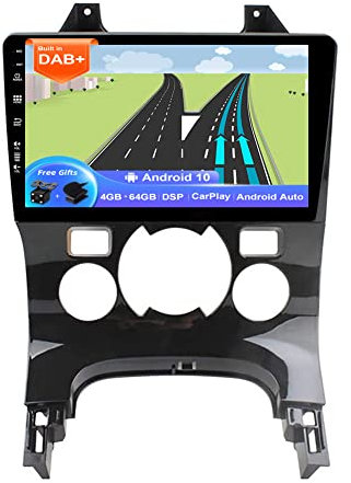 JOYX Android 10 Autoradio Passt für Peugeot 3008 (2013-2018) - Eingebaut DAB/DSP/Carplay/Android Auto - [4G+64G] - Kamera MIC KOSTENLOS - 9 Zoll 2 Din - Unterstützung SWC 4G WiFi Fast-Boot 360-Kamera
