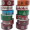 UOOOM Weihnachten Washi Tape Set 12 Rollen Dekorative Selbstklebendes Klebeband Masking Tape für Weihnachten Geschenkverpackung Dekoration DIY Scrapbooking Crafts (Rot)