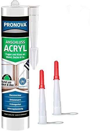 Maler Acryl weiß Innen & aussen | Dichtstoff 300ml Kartusche | schnell überstreichbar und sehr alterungsbeständig (Weiß)