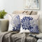 RYBornament Navy Blau Kissebezüge Herbst Dekorativ Kissenbezug 40×40 Kissenhülle Abstrakt Dahlie Blume Muster Kissenbezüge 2er-Set Kissenhüllen Für Wohnzimmer Sofa Couch Kissen Dekor