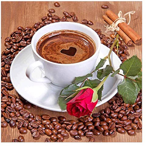DCIDBEI Diamond Painting Square Drill 40x40 cm Diamant Painting Kaffee Erwachsene 5D Diamant Painting Bilder Diamond Painting eckige Steine Craft Buddy Crystal Art Sticken Set Erwachsene Basteln Set