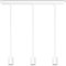 Paco Home Deckenlampe Pendellampe Kompatibel Mit Lampenschirm Hängelampe Lampenaufhängung E27 Textilkabel Kürzbar Fassung 3-Flammig 60 cm Weiß