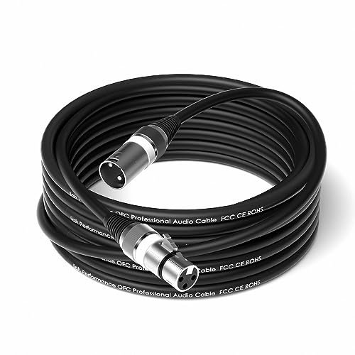 Wrugste Câble XLR de qualité supérieure - Câble de microphone symétrique - 10 m - 1 pièce - 3 broches mâle vers femelle - Câble de microphone DMX pour enregistrement en studio et production en direct
