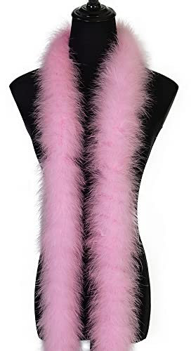 Flauschige Marabu-Federboa für Bastelarbeiten, Nähen, Zuhause, Hochzeit, Party, Weihnachtsdekoration, ca. 2 m, 50 g, Hellrosa