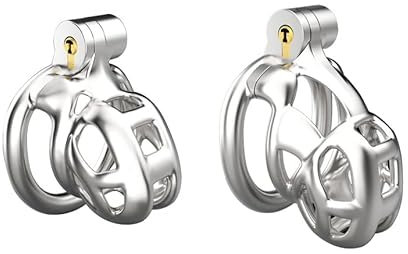 Metall Chastity Lock Bondage Penis Keuschheitskäfig Peniskäfig Entgleisung Verhindern Cock Cage Sex Käfig Für SM Edelstahl Keuschheitsgürtel Männer Extreme BDSM Spielzeug,50mm,M