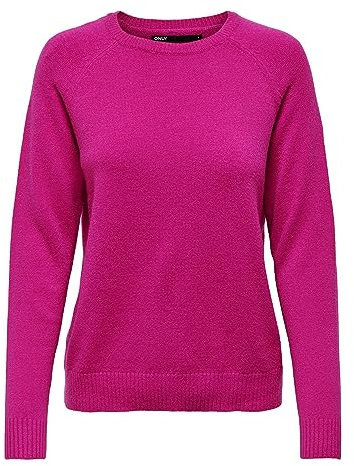ONLY Jersey de Punto para Mujer Monocolor, Fucsia, XXXL (EU)