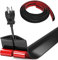 Bocguy Cache Cable Sol, Petit Canal de câble Flexible,1M x 3cm Goulotte Passe Cable Sol Silicone, Cache Fil Électrique Sol Auto-Adhésif Facile à Couper Montage pour Tous Les Câbles (Noir-Arrondi)