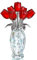 Figurine de rose en cristal, cadeau pour maman, bouquet de roses en cristal rouge ornement avec coffret cadeau, fleur de rose en verre pour la fête des mères, la Saint-Valentin, Noël, un anniversaire