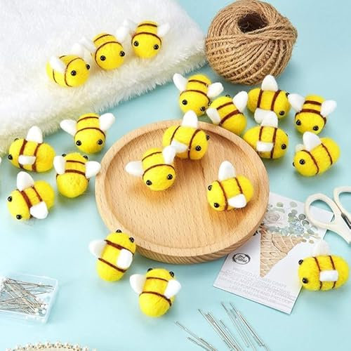 20 Stück Wollfilz-Hummel-Basteldekorationsball für Weihnachten, Kleidung, Zelt, Hut, Dekoration, DIY und handgefertigtes Kunsthandwerk