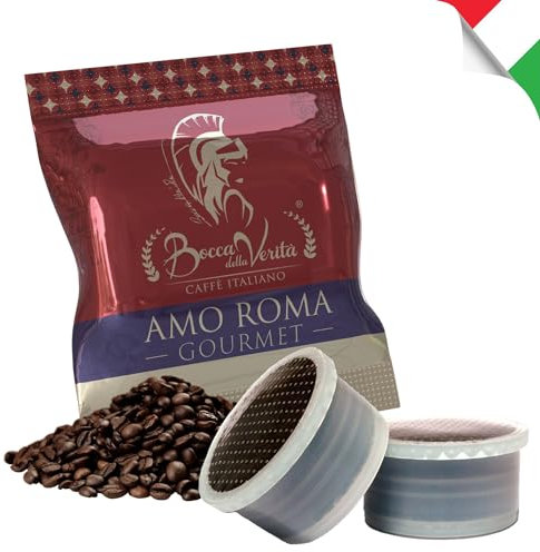 BOCCA DELLA VERITA - Boîte de 60 capsules de café italien AMO ROMA Gourmet, Capsules compatibles avec la machine à café Lavazza® Espresso Point, 100% Made in Italy
